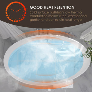 Vespa Flatbottom Freestanding Solid Surface Soaking Bathtub