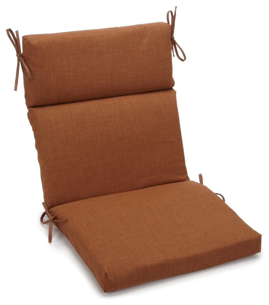 20"x42" Spun Polyester Outdoor Squared Seat/Back Chair Cushion, Mocha
