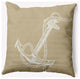 16x16" Anchored Nautical Decorative Indoor Pillow, Taupe