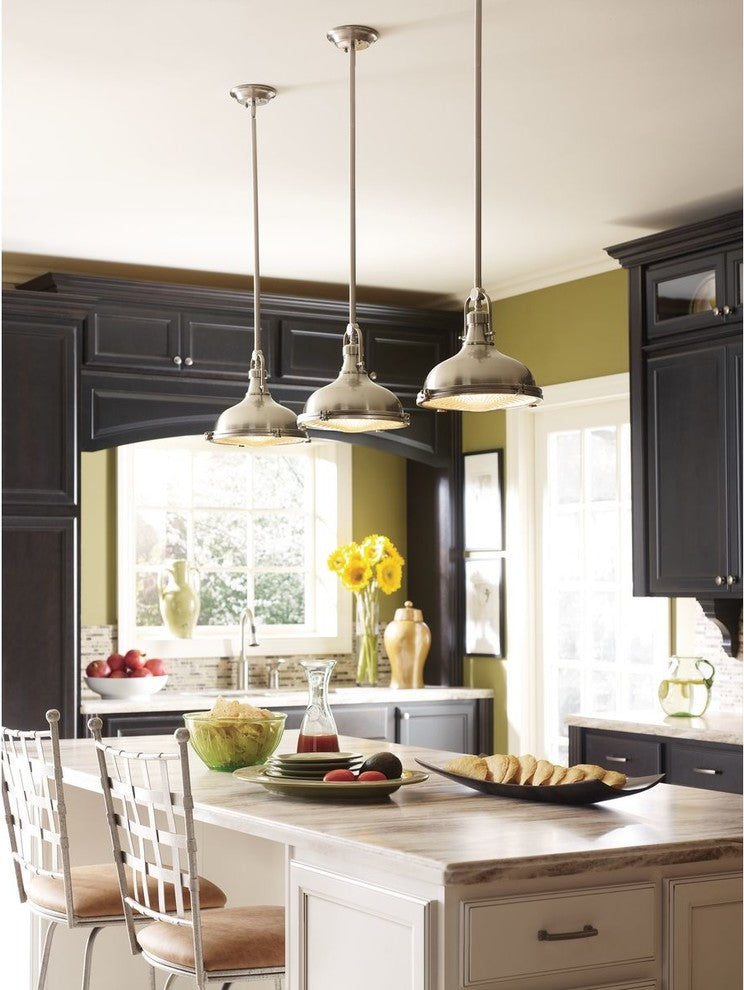 1-Light LED Pendant With LED Module, Brushed Nickel