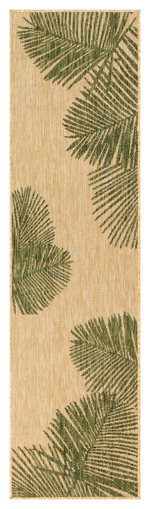 Carmel Palm Indoor/Outdoor Rug, Green, 1'11"x4'11" Runner