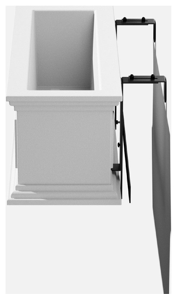 Brixton Window Box Planter With Bracket, 36", White, 36 Inch, 1 Pack