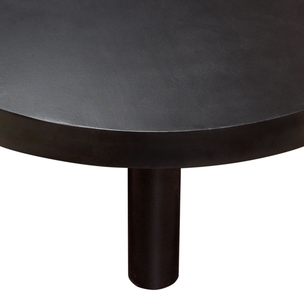 Rune 42" Round Cocktail Table With Iron Leg Base, Black