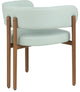 Gideon Black Faux Leather Dining Chair (Set of 2), Green, Walnut Finish