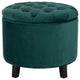 Safavieh Amelia Tufted Storage Ottoman, Marine Cotton/Espresso