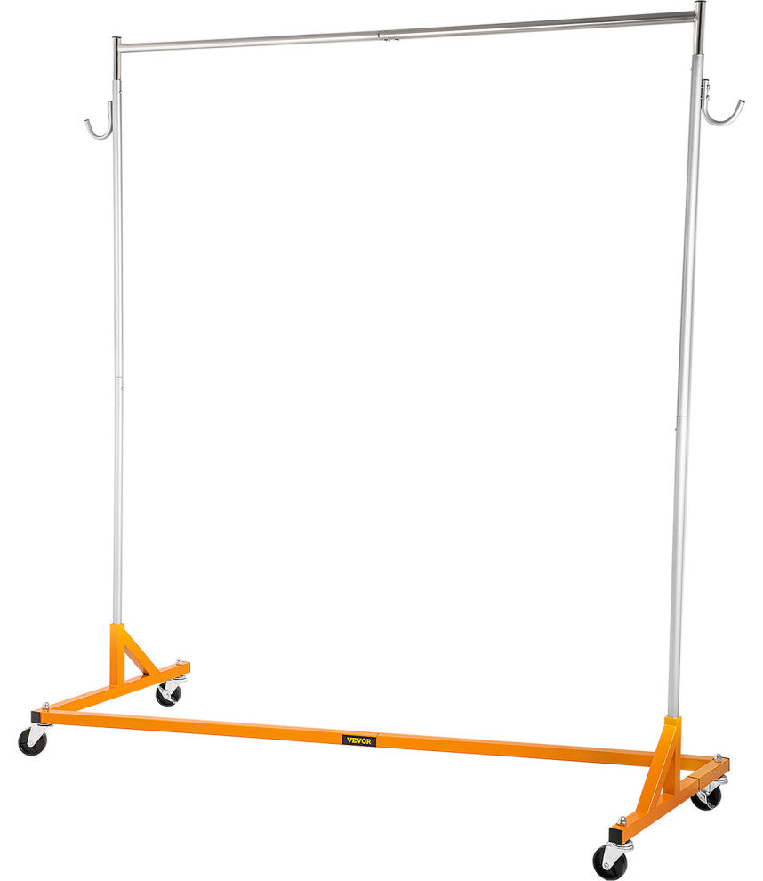 Z Rack Adjustable Height Rolling Garment Rack, Orange, 23.62x64.96x70.87 in