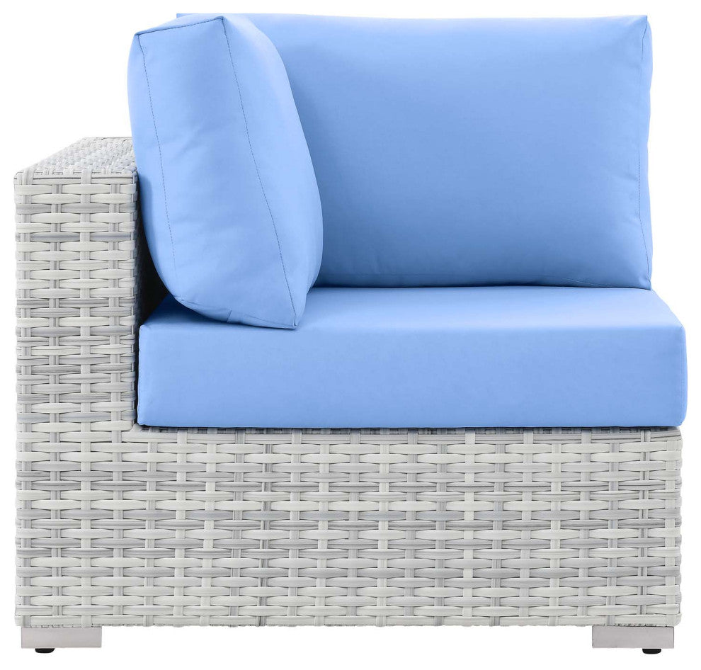 Convene Outdoor Patio Corner Chair Light Gray Light Blue