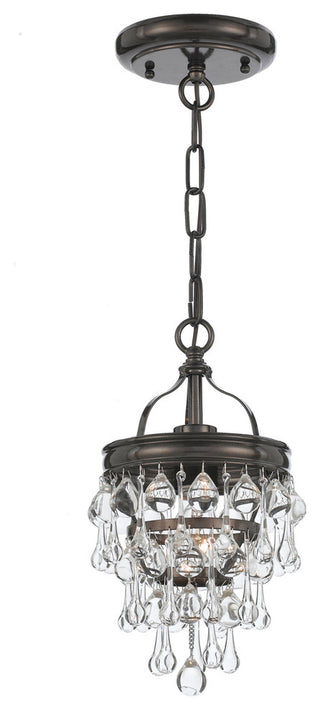 Crystorama Calypso 1 Light Pendant / Semi-Flush, Vibrant Bronze