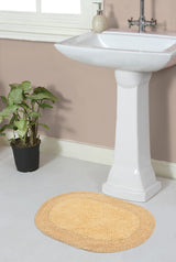 Double Ruffle Collection Bath Rugs Set, 17x24 Rectangle, Yellow