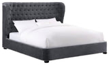 TOV Furniture Finley Grey Velvet Bed in Queen