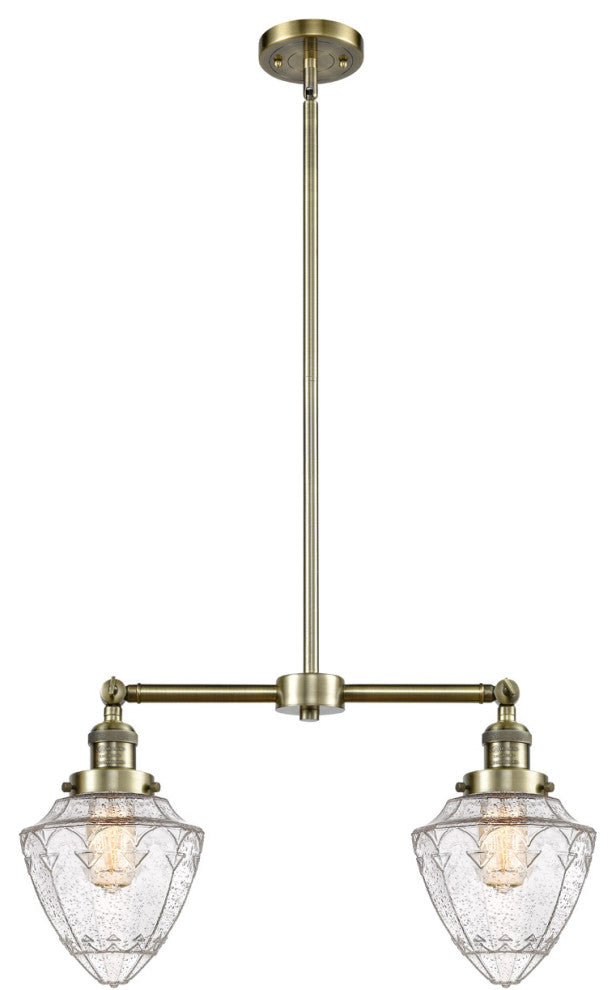 Innovations 209-AB-G664-7-LED 2 Light 24" Island Light, Antique Brass