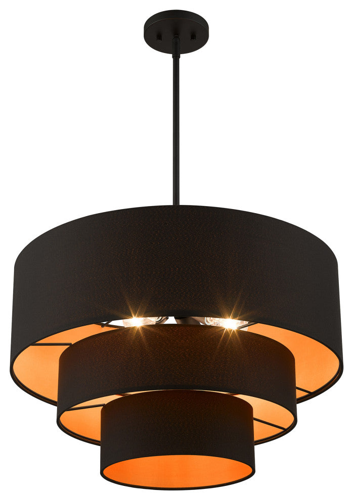 Livex Lighting Sentosa 4-Light Black Pendant Chandelier