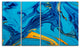 "Soft Blue Abstract Acrylic Paint Mix" Canvas Print, 4 Panels