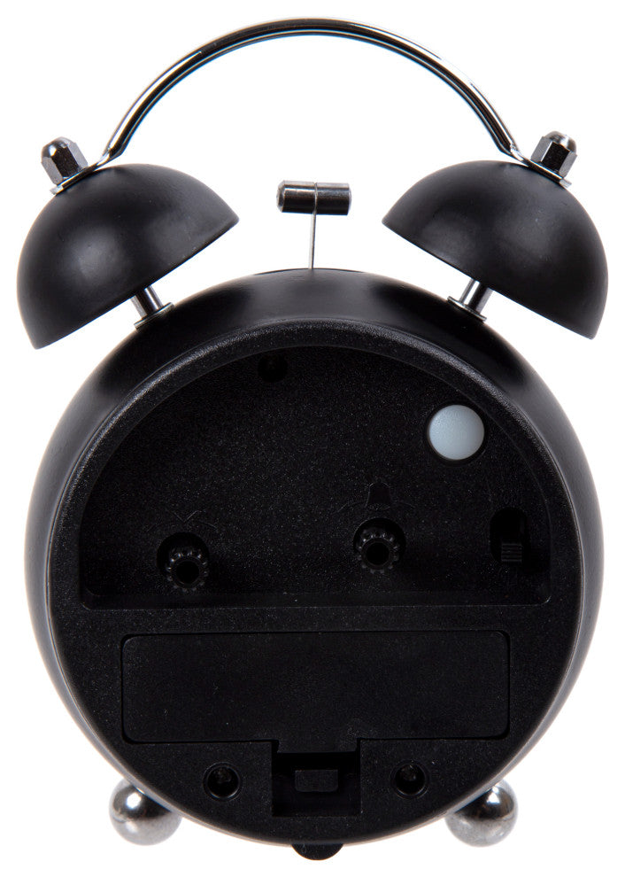 Classic Round Bell Alarm Clock, 3.5"x5.25", Black