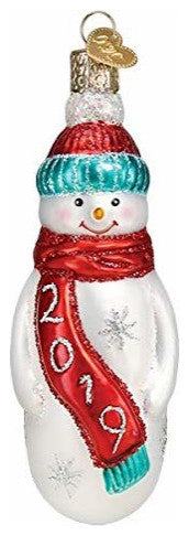 Old World Christmas 2019 Snowman Glass Blown Ornament