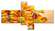 Yellow Flowers in the Garden, Floral Canvas Art Print, 60"x32", 4 panels