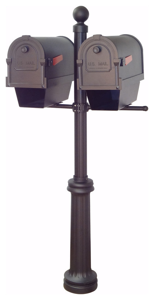 Savannah Mailboxes With Newspaper Tubes & Fresno Double Mount Mailbox Post