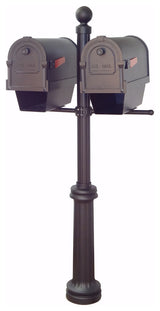 Savannah Mailboxes With Newspaper Tubes & Fresno Double Mount Mailbox Post