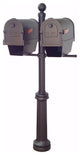 Savannah Mailboxes With Newspaper Tubes & Fresno Double Mount Mailbox Post