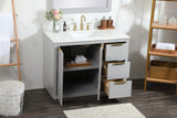 42" Single Bathroom Vanity, Gray, With Backsplash