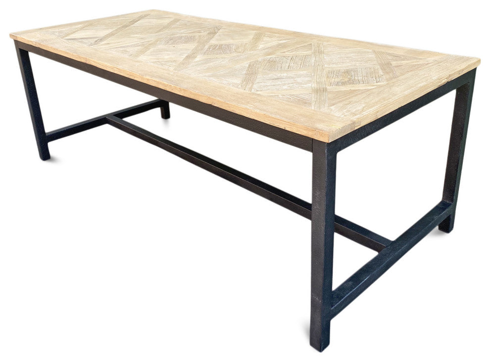 Modern Elm Parquet Dining Table