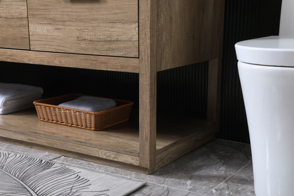 Louie 60" SIngle Bathroom Vanity, Natural Oak