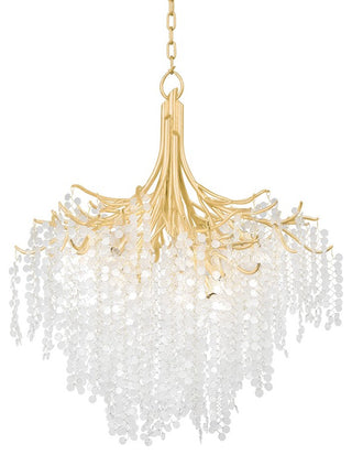 Genoa Nine Light Chandelier, Gold Leaf