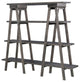 Rustic Bookcase, Ladder Sawhorse Design, 4 Removable Shelves, Weathered Charcoal