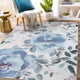 My Magic Carpet Washable Rug Sasha Floral Cream Blue, 5' X 7'