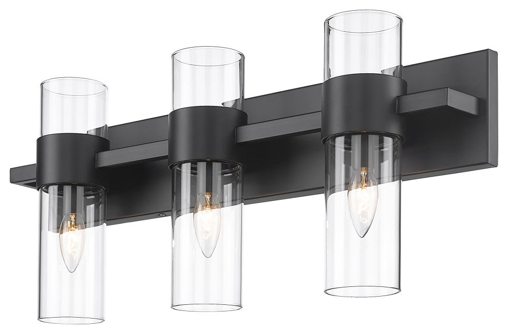 Zlite 343-3V-MB 3-Light Vanity, Clear