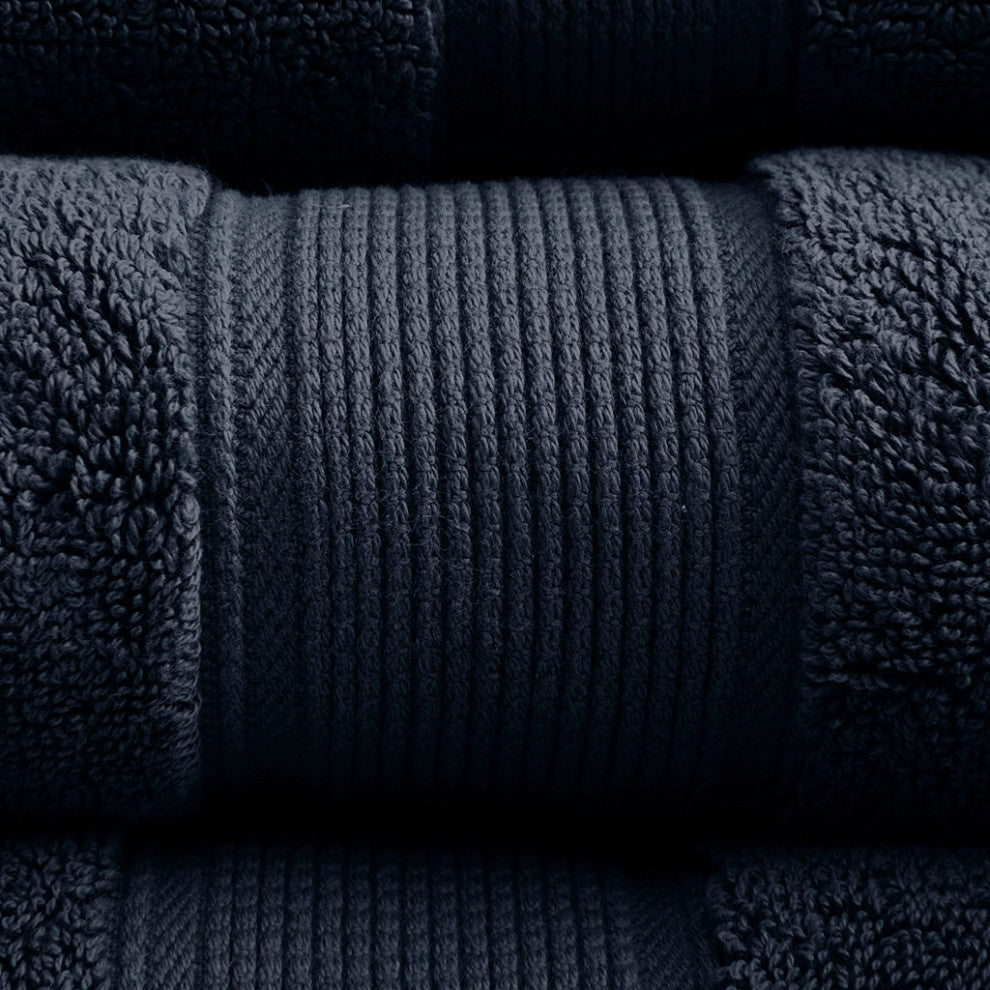 Madison Park Signature 800GSM Antibacterial 8-Piece Bathroom Towel Set, Black