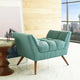 Modern Contemporary Fabric Ottoman , Blue, Fabric