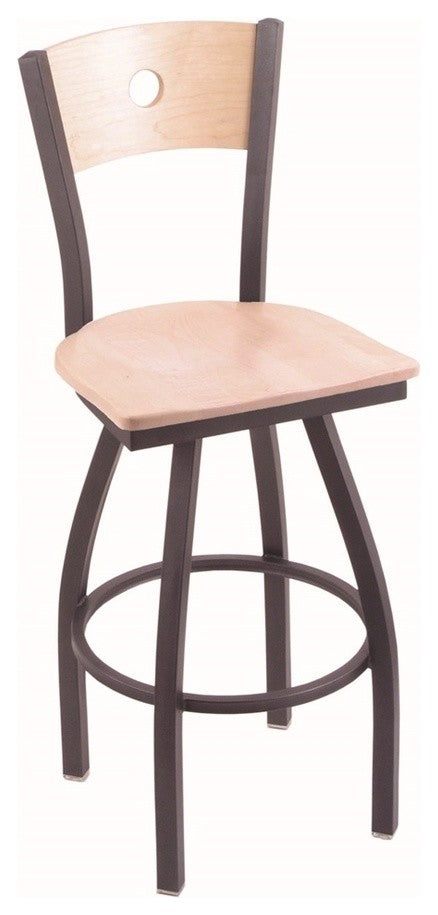 Holland Bar Stool, 830 Voltaire 30 Bar Stool, Pewter Finish