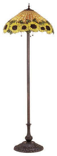 63H Wicker Sunflower Floor Lamp