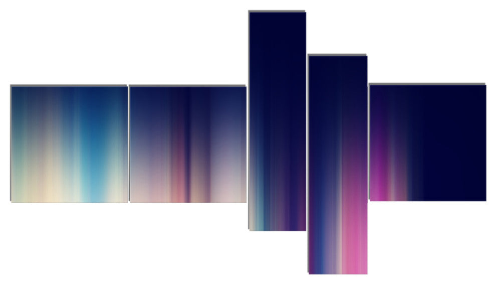 Neon Blue Abstract Lines, Abstract Canvas art print, 60"x32", 5 panels