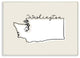 Washington Home State Map Neutral Print Design, 10"x15"