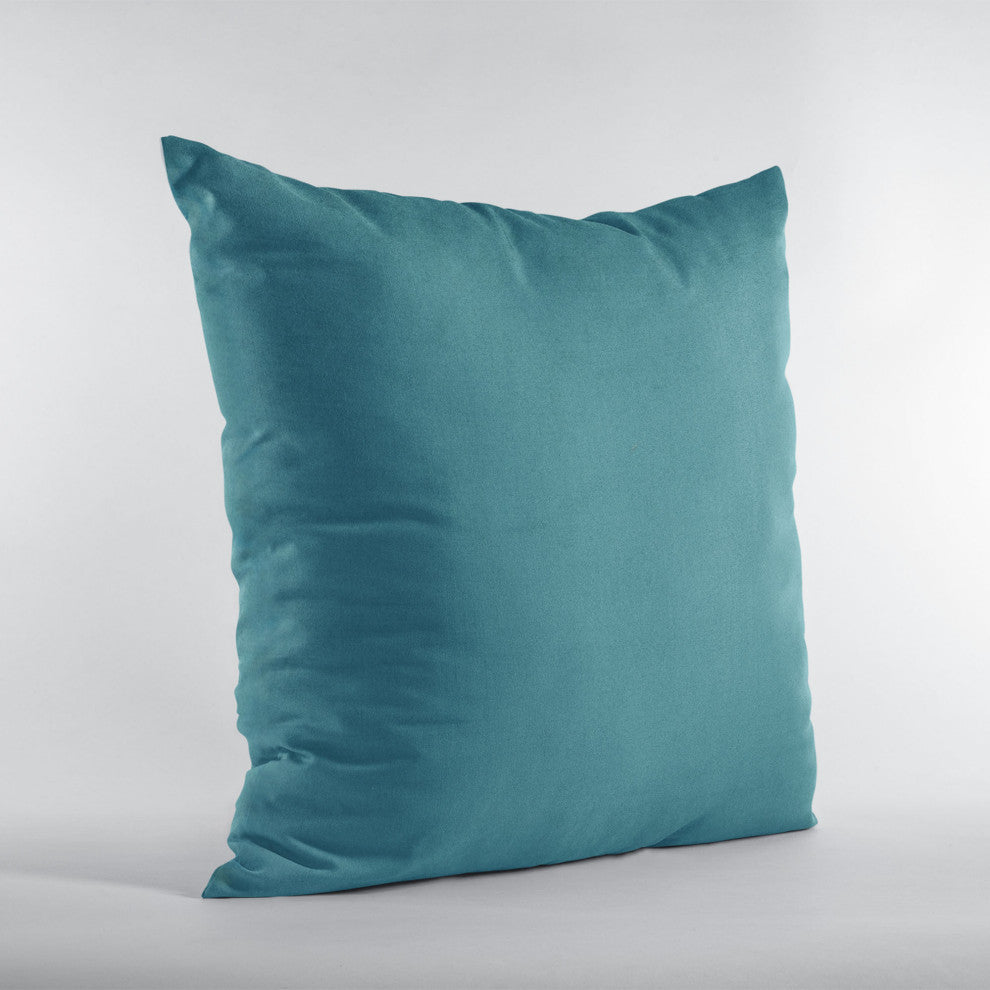 Sky Blue Solid Shiny Velvet Luxury Throw Pillow, Double sided 20"x36" King