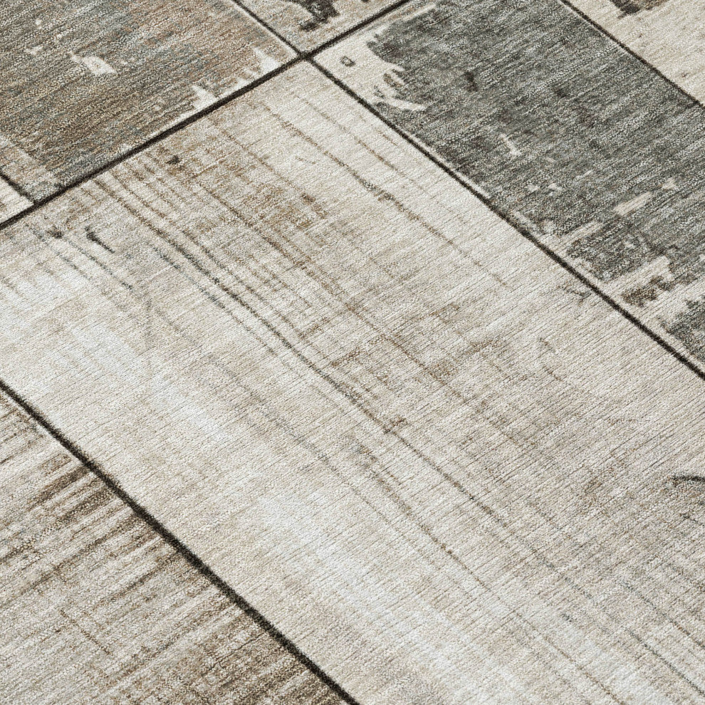 Machine Washable Indoor/Outdoor Chantille ACN1877 Taupe 1'8" x 2'6" Rug