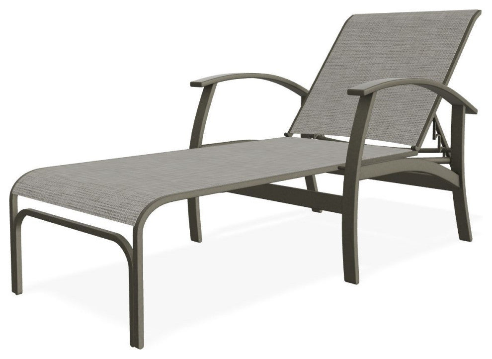 Belle Isle Sling 4-Position Outdoor Chaise Lounge, Burke/Storm