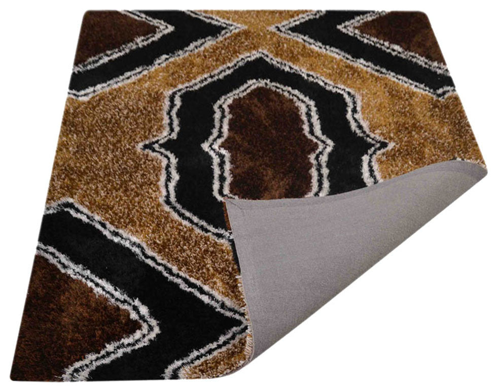 HAND TUFTED SHAG POLYESTER ECO-FRIENDLY AREA RUGS -  Multicolor, Geometric
