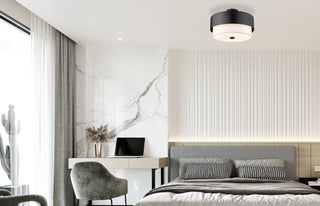 Z-LITE 3-Light Semi Flush, Matte Black