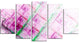Purple Fractal Grill Pattern, Contemporary Art on Canvas, 60"x32", 5 Panels
