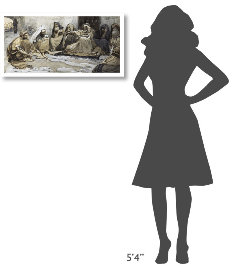 "Elders at The Gate" Digital Paper Print by James Tissot, 32"x17"