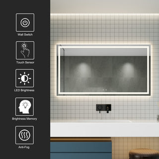 Large Frameless Rectangle Led Bathroom Mirror