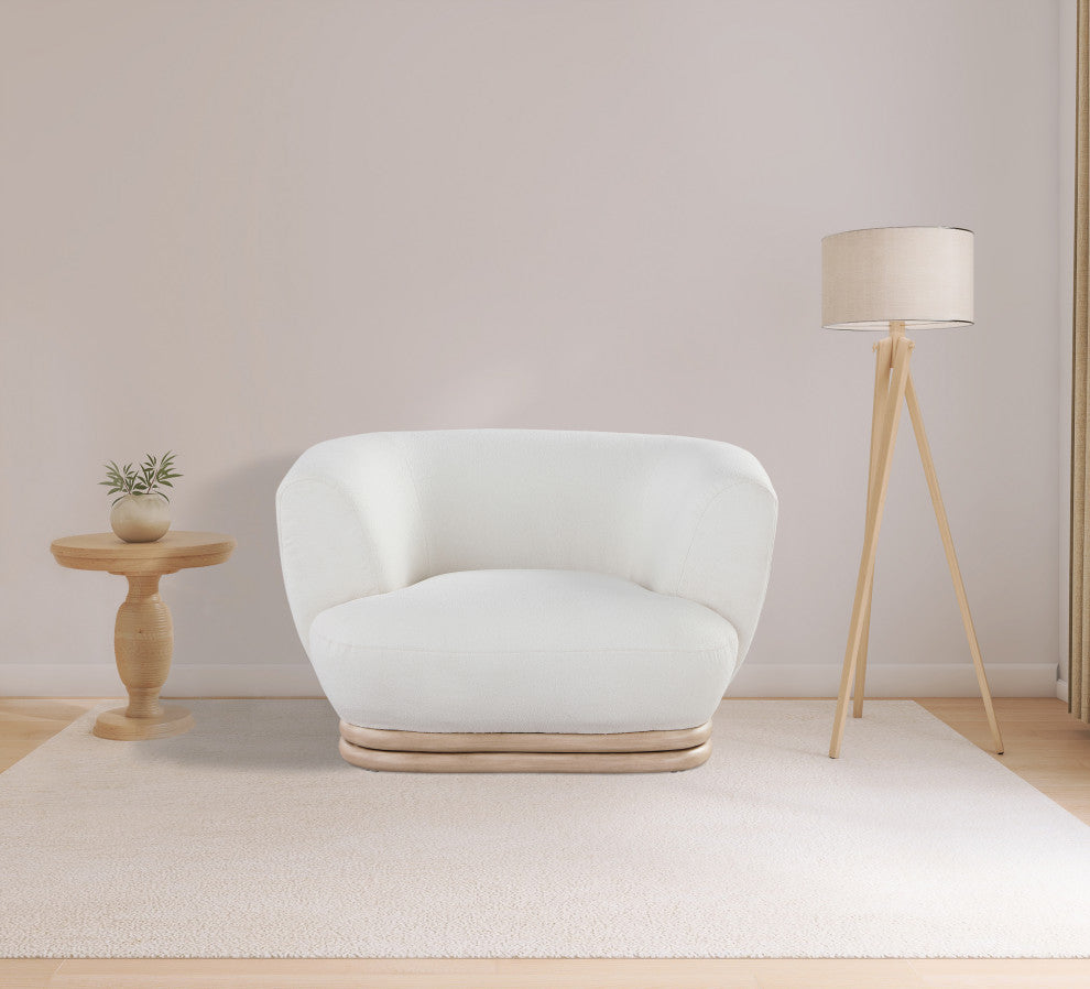 Kipton Boucle Fabric Upholstered Chair, Cream