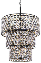 Varaluz 345C13 Windsor 13 Light 32"W Crystal Waterfall Chandelier - Carbon /