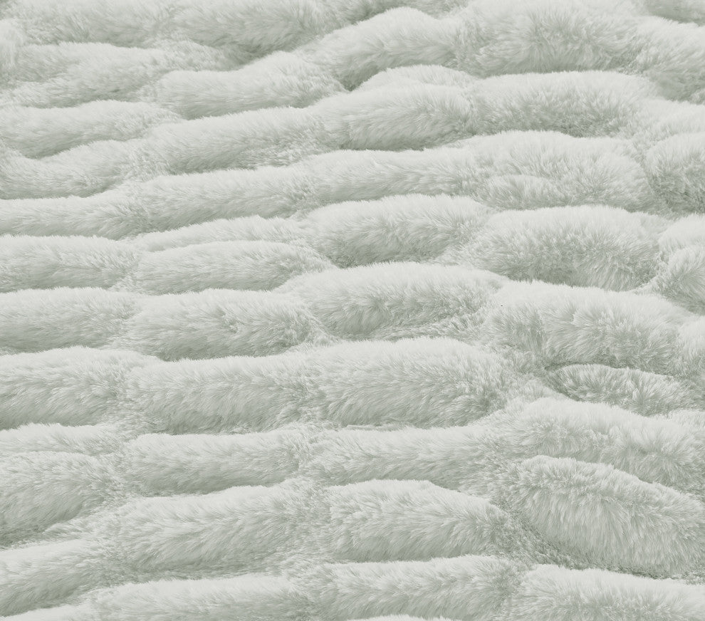 Shar Pei Faux Fur Pillow Shell 2pcs Set, Moonbeam, 14" X 26"