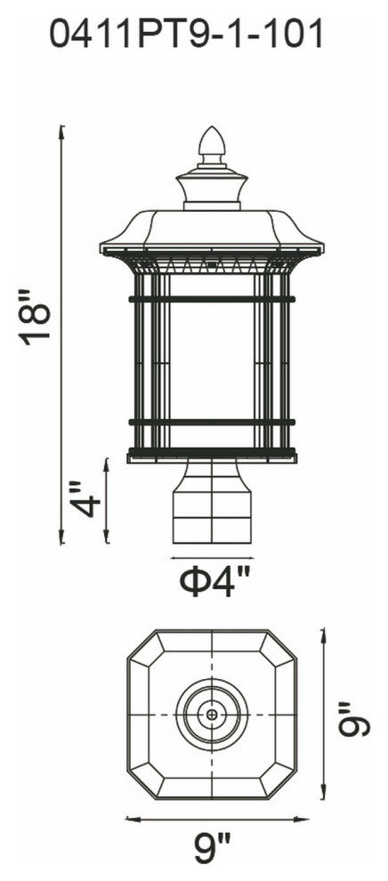 Blackburn 1 Light Outdoor Black Lantern Head