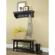 Shaker Cottage Bench/Coat Hooks w/Tray, Black