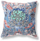20" Blue Pink Flower Bloom Suede Throw Pillow